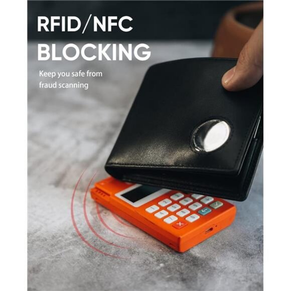 Genuine Leather RFID Blocking Men's Wallet with Airtag Holder 2 ID Windows - Picture 5 of 7